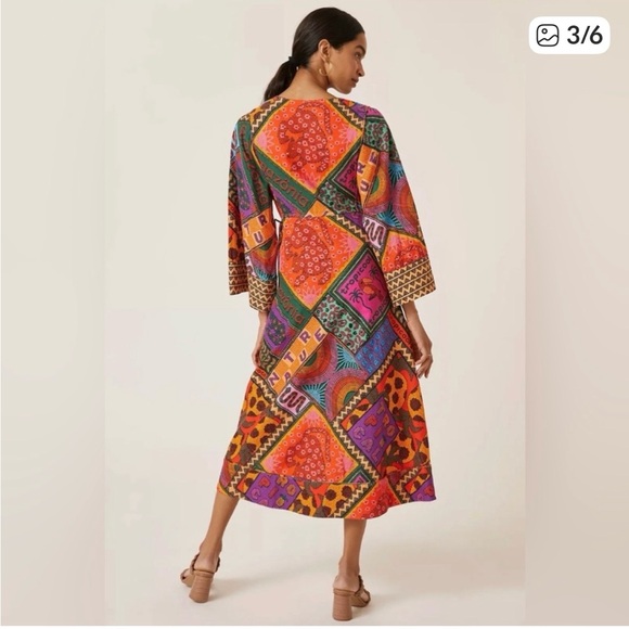FARM Rio Multicolor Patchwork Midi Dress - Picture 3 of 8